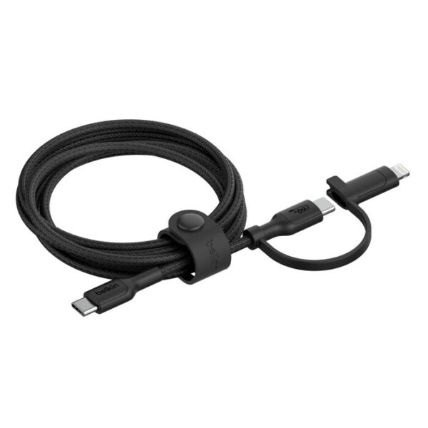 BELKIN - 2-In-1 USB-C & LTG Braided Cable, PCR , 1.5M