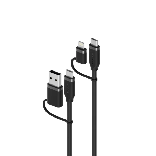 ALOGIC - Elements Silicone 4-In-1 Usb 2.0 Cable, 100W, Black-1.5M