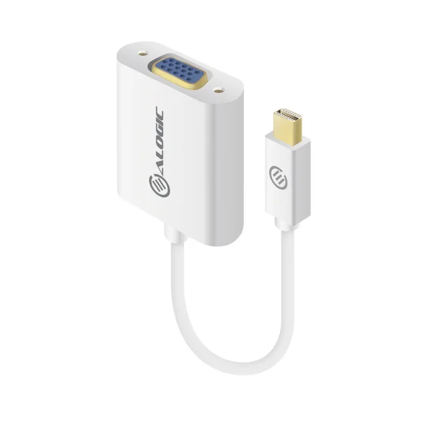 ALOGIC - Premium 15Cm Mini Displayport To VGA Adapter - Male To Female - White