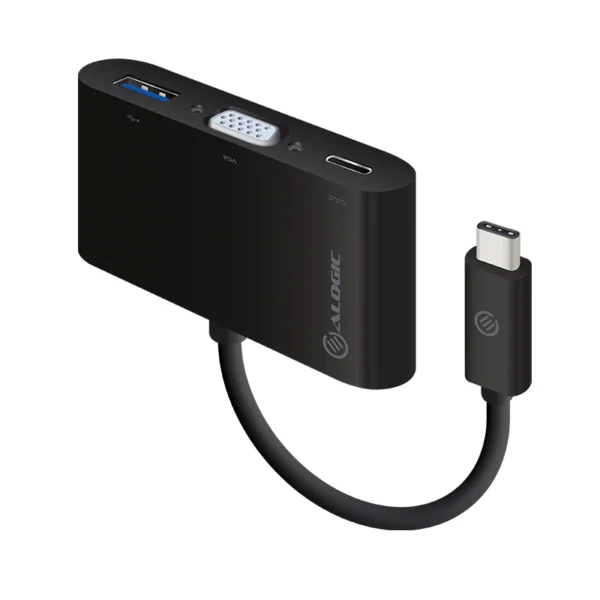 ALOGIC - 10Cm USB-C Multiport Adapter With VGA/USB 3.0/USB-C With Data & Power Delivery (60W)