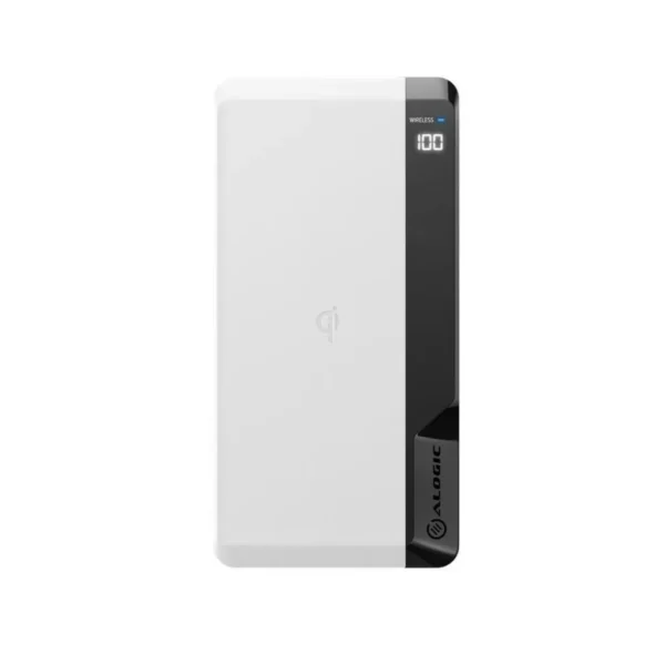 ALOGIC Usb-C Power Bank Ultimate 10000 mAh - 18W Power Delivery, 10W Wireless Charging, 3-USB Outputs - White