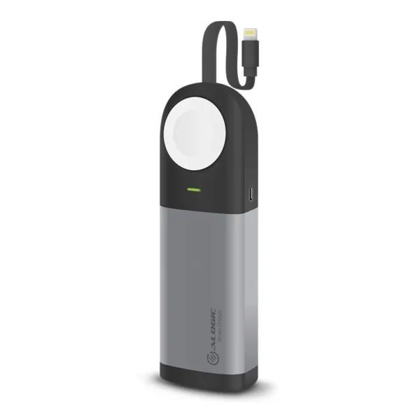 ALOGIC - 6700mAh Power Bank For Apple Watch & Iphone With Integrated Lightning Cable - Space Grey