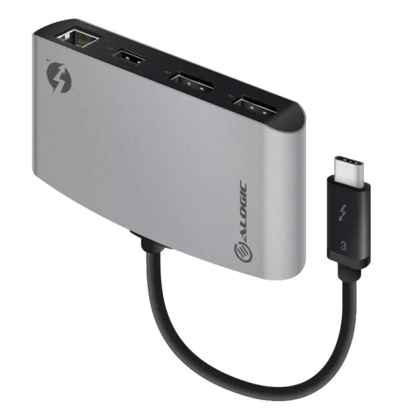 ALOGIC - Thunderbolt 3 Dual Display Portable Docking Station With 4K - Space Grey