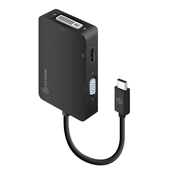 ALOGIC - 3-In-1 USB-C To HDMI DVI VGA Adapter - Male To 3-Female