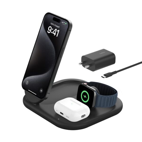 BELKIN -  Bel 3-In-1 Mag Foldable Wireless Chrgr Qi2 15W