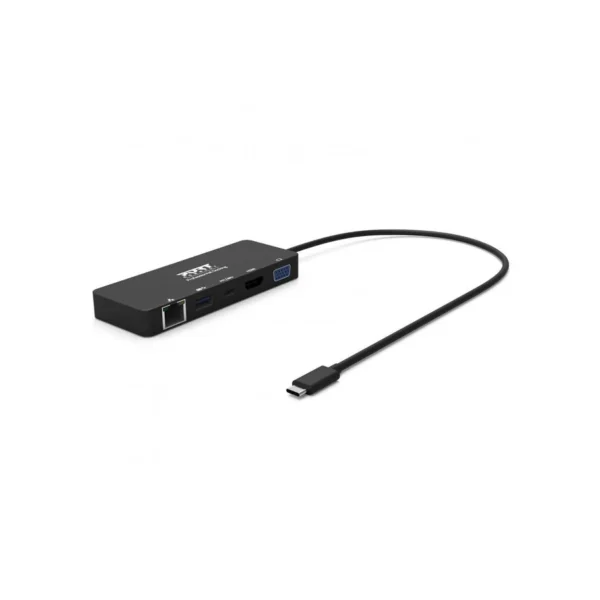 PORT -  Connect, Docking Type C TRAVEL 1 X 4K PD 85W (Output: USB 3.0 &  3.1 | HDMI | VGA | Ethernet) Black