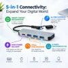 Nextech Usb-A+C To 4Port Usb Hub - Thumbnail Image 2