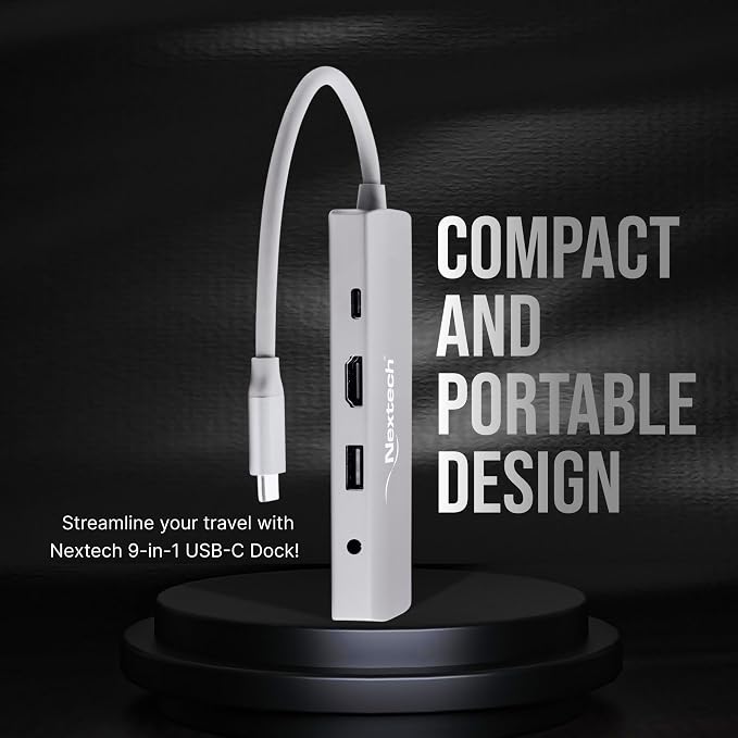 Nextech Usb-C 9 In 1 Dock (1*Type-C Pd Input, 3* Usb 3.0 + Hdmi + Sd/ Mf Card Reader + Rj45 + Pd + Aux In/ Out) - Image 3