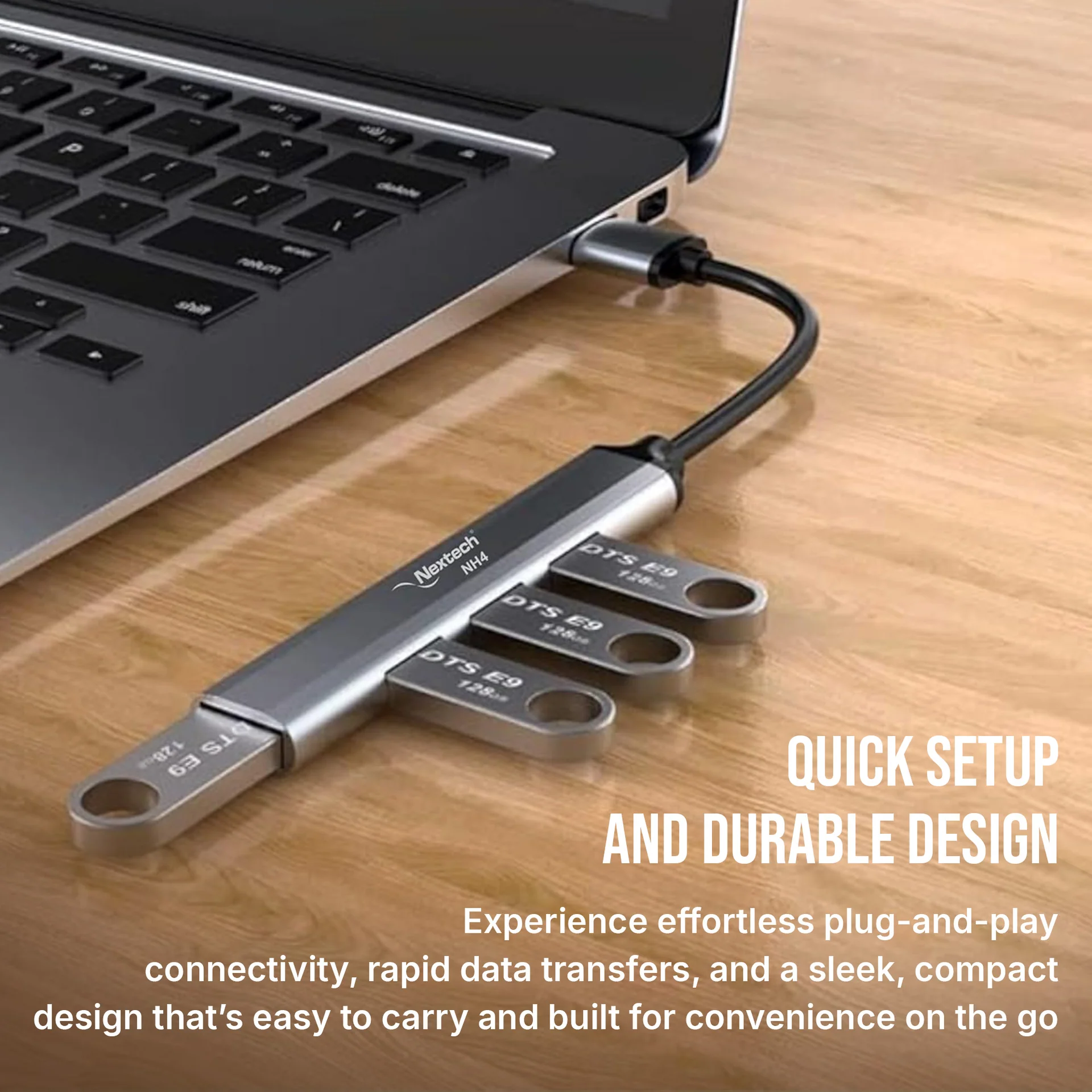 Nextech 4 In 1 Usb Hub (3*Usb 2.0 + 1*Usb 3.0) - Image 2