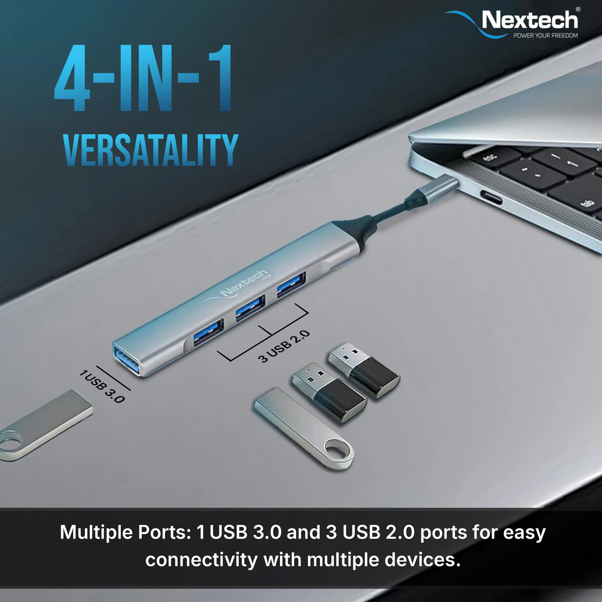 Nextech 4 In 1 Usb Hub (3*Usb 2.0 + 1*Usb 3.0) - Image 4