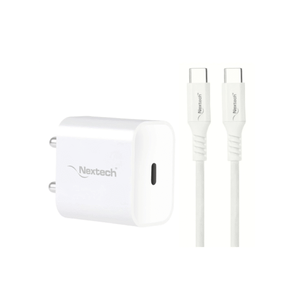 Nextech 20W Pd Wall Charger With C To C 35W Data Cable 1M
