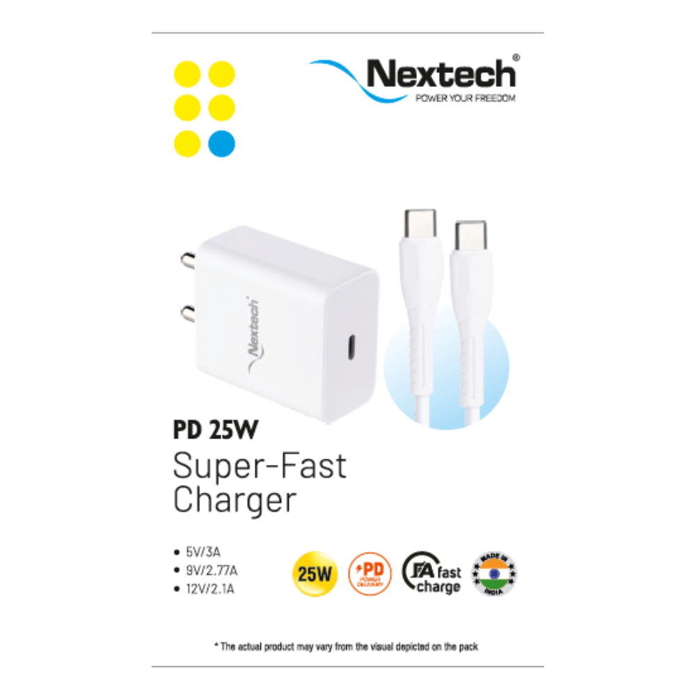 Nextech 25W Pd Charger  For Samsung Series + C To C 35W Data Cable 1M - Image 1